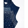 thumbnail image 6 of YIZYIF Kids Girls Ballet Dance Jumpsuit Sleeveless Rhinestone Gymnastics Leotard Figure Skating Unitard Costume Navy Blue 6, 6 of 7