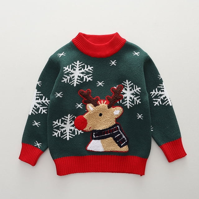 DPTALR Chandail à Enfiler pour Enfants et Chandail Tricoté de Noël pour Filles d'Hiver à Manches Longues