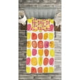 thumbnail image 3 of Ambesonne Fruits Quilted Bedspread Set 2 Pcs, Retro Food Caricatures, Twin Size, Multicolor, 3 of 3