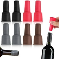 8 Packs Reusable Champagne Stoppers,Durable Silicone Wine Stopper for Family Party,Multi-color Wine Sealer for Champagne bottles