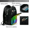 thumbnail image 4 of Balery Colorful Glitter Mochila con carga USB para hombre y mujer - Mochila impermeable y antirrobo para portátil con puerto USB para viajes, trabajo, estudios y universidad, 4 of 7