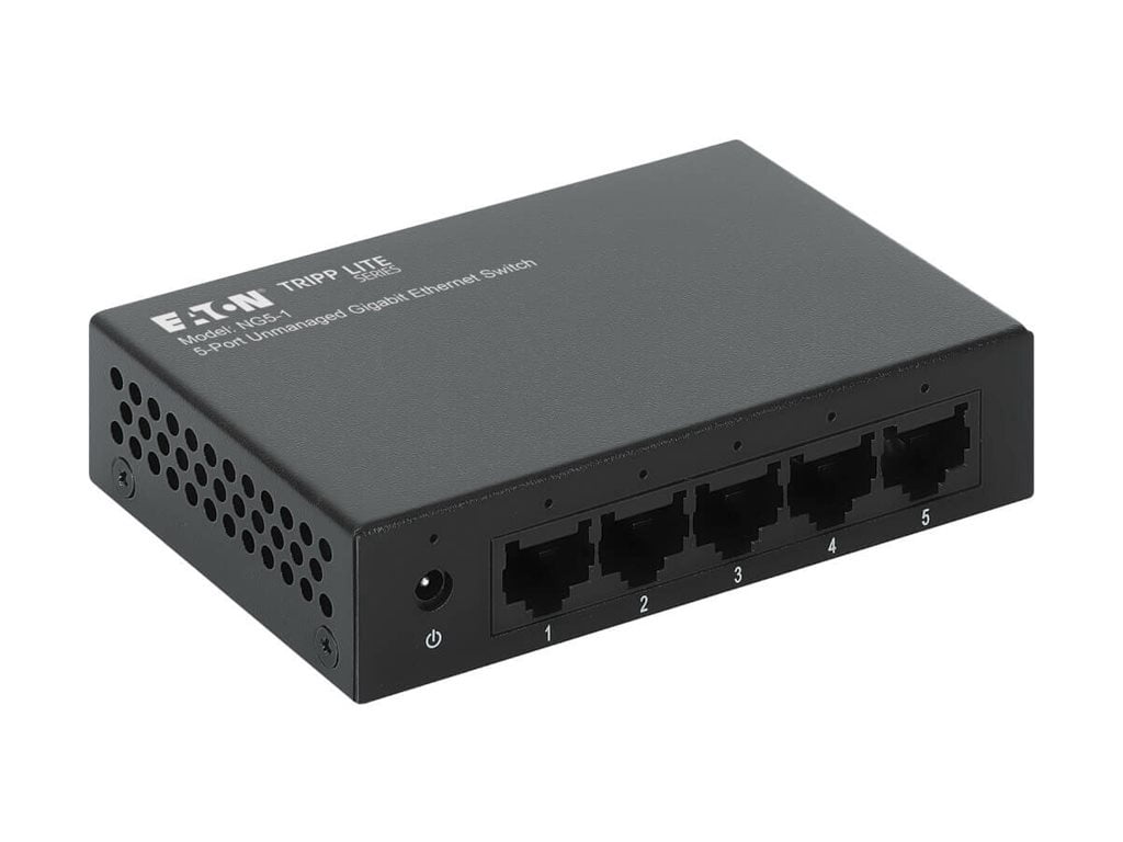 Eaton Tripp Lite Series 5-Port 10/100/1000 Mbps Desktop Gigabit Ethernet Unmanaged Switch, Metal Enclosure (ng5-1)