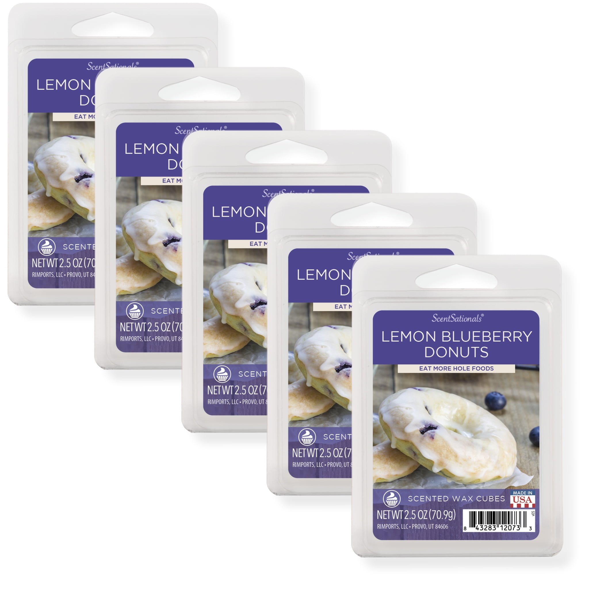 Lemon Blueberry Donut Scented Wax Melts, ScentSationals, 2.5 oz (5-Pack)