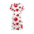 thumbnail image 3 of siminseming Nuisettes et Chemises de Nuit de Noël pour Femmes Grande Taille Robe de Nuit Décontractée pour Femmes Grande Taille Imprimé Cœur Manches Courtes Col Rond Extensibilité Moyenne Nuisette Ample Robe de Nuit de la Saint-Valentin, 3 of 4