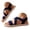 Dark Blue, variant on Pandaie Flat Sandals Womens Slip on Summer Beach Vacation Shoes Elastic Criss Cross Band Casual Walking Slides with Arch Support Beige 6.5