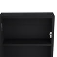 thumbnail image 5 of Black Engineered Wood Medicine Cabinet with Mirrored Door & 3 Shelves, Compact Bathroom Storage Organizer, 15.3"W x 5"D x 25.7"H, Colombia Made, Modern & Durable, 5 of 8