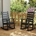 thumbnail image 2 of FODINGHILL Outdoor Rocking Chair Set of 2,HDPE All Weather Patio Rocker for Porch,Garden,Balcony,Black, 2 of 9