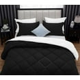 thumbnail image 6 of D.N.G. BEDDINGS 3 Piece Luxury Reversible Diamond Pattern Comforter Set Premium Super Soft, All Season 800 TC, 100% Egyptian Cotton Super King Size White/Black Solid Color, 6 of 7