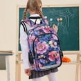 thumbnail image 7 of FORMRS Unisex School Backpack 17" Student Travel Bag with Laptop Compartment, Colorful Art Flowers, 7 of 7