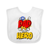 Inktastic Dad is My Hero Boys or Girls Baby Bib