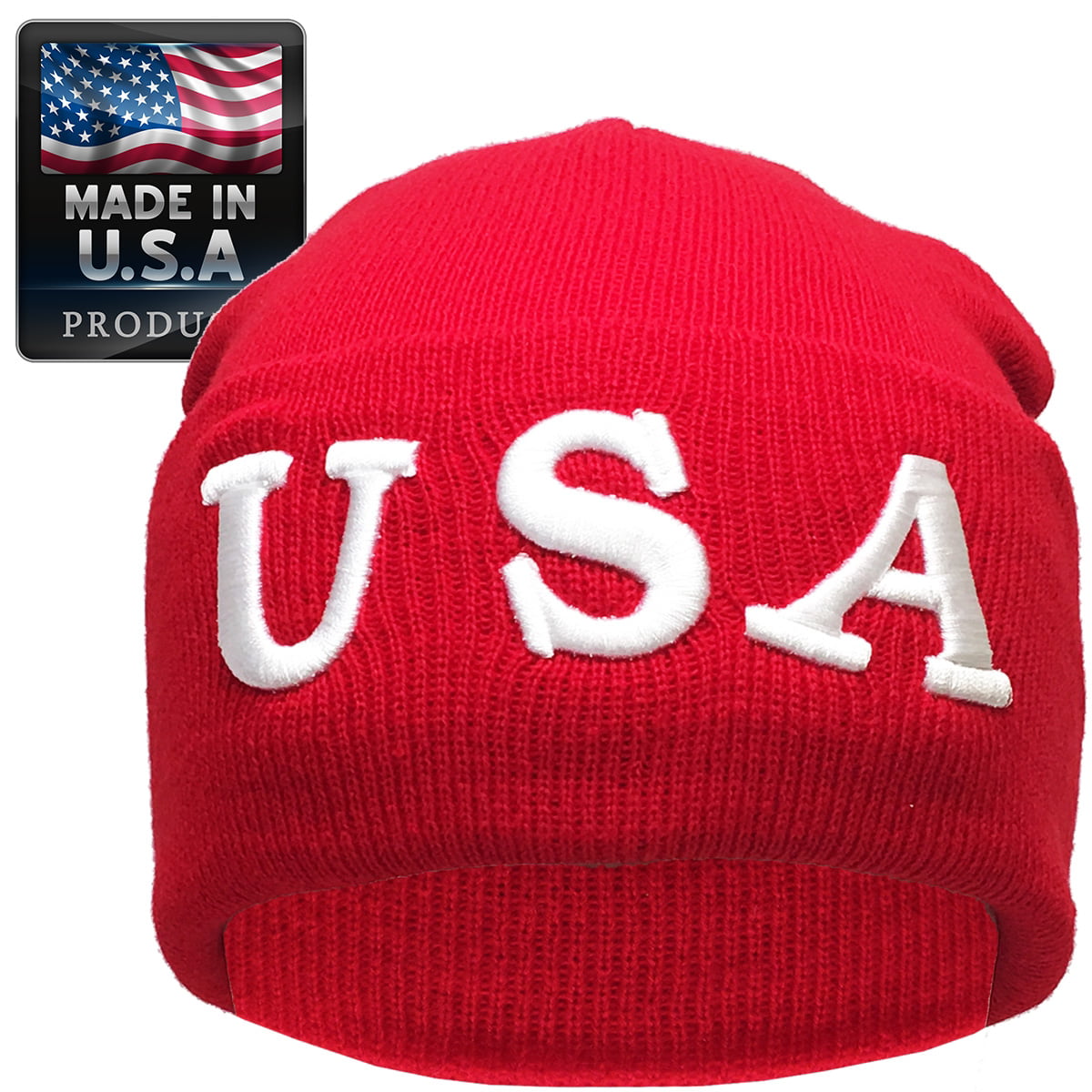 MAGA Donald Trump Hat Winter Knit Red Beanie Make America Great Again Cap USA