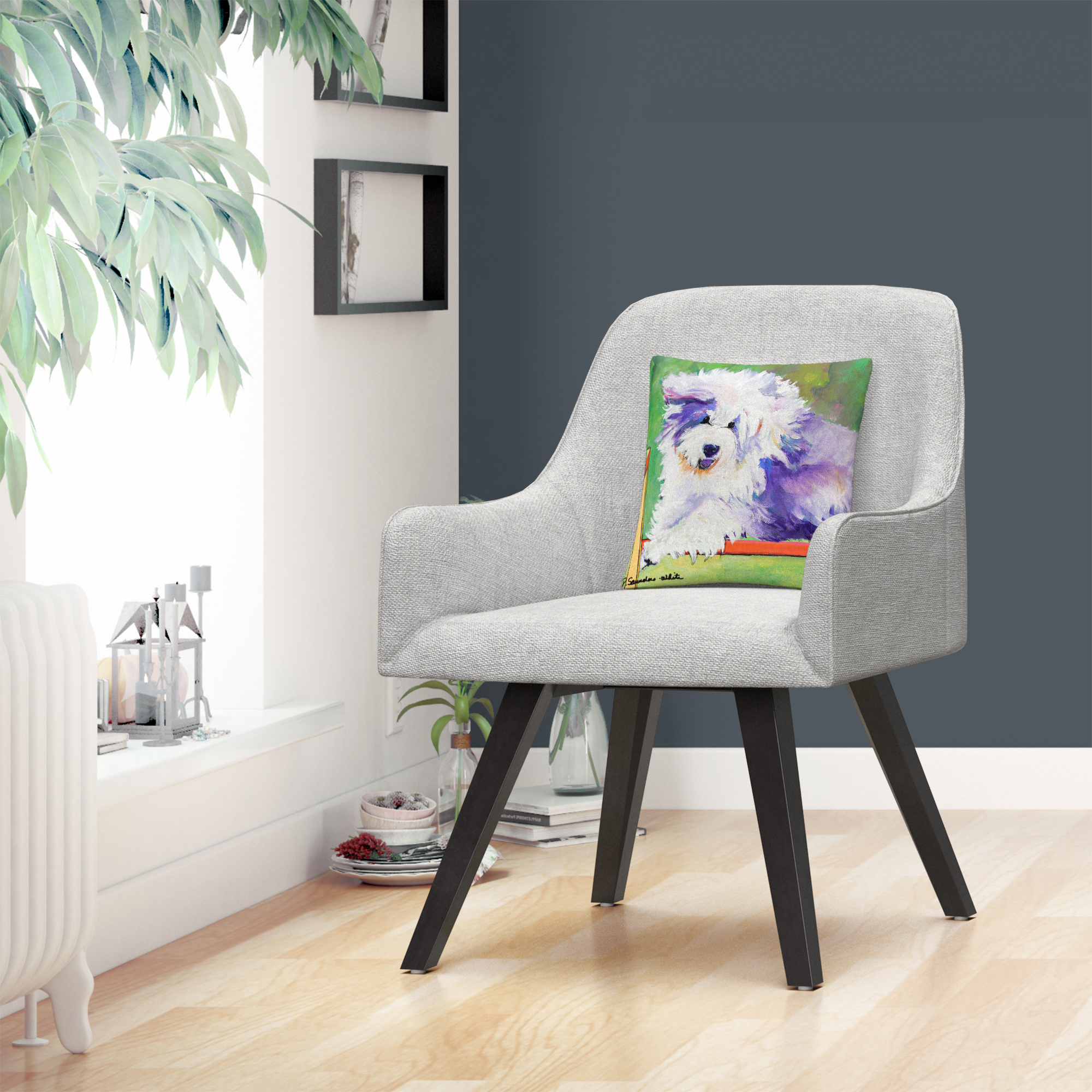 Tibetan Trials' Animals Pets Painting Bold By Pat Saunders-White 16 X 16 Decorative Throw Pillow