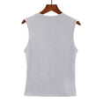 thumbnail image 4 of Tiqkatyck Tank Tops for Women Trendy Womens Turtleneck Sleeveless Shirt Solid Women's Blouse Slim Fit Short Sleeve Crew Neck Tight T Shirts Summer Tops for Women Grey M, 4 of 9