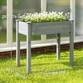 thumbnail image 3 of Outsunny 34"x18"x30" Wooden Patio Raised Garden Bed Planter, Dark Grey, 3 of 10
