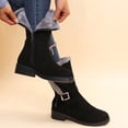 thumbnail image 5 of FRSASU Women's Mid-Calf Snow Boots Faux Fur Lining Non Slip Comfort Winter Snow Hiking Boots with Side Zipper Black, 5 of 7