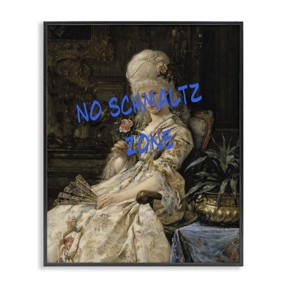 Stupell Industries Traditional Iconic No Schmaltz Zone Black Framed Giclee Art, 11 x 14, by Grotto Studios