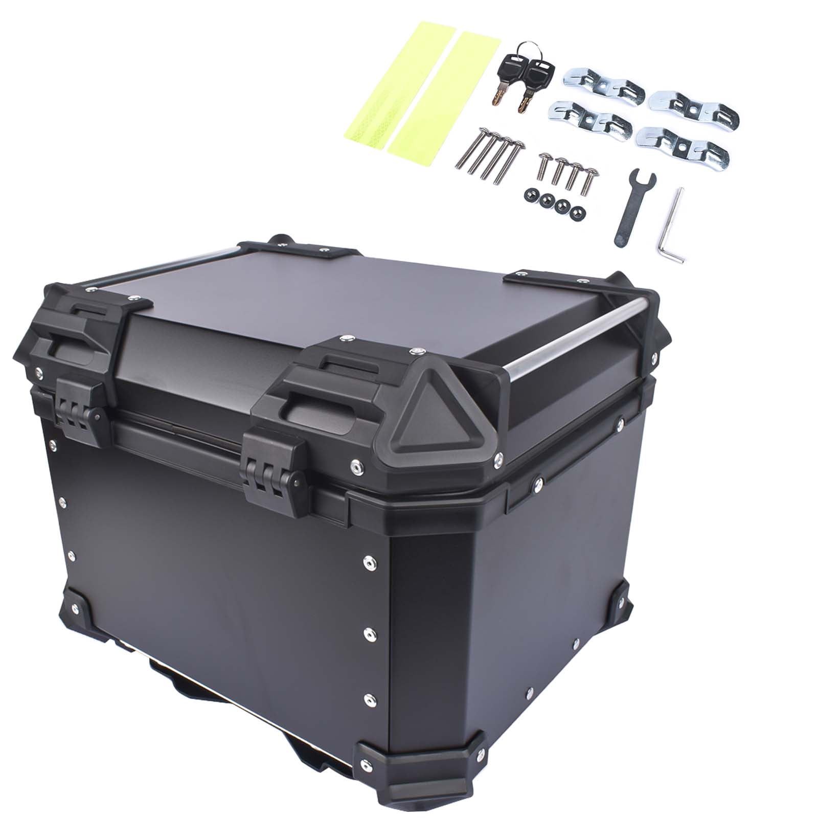 GELUOXI Motorcycle Top Case Scooter Luggage Storage Trunk Rear Tour Tail Box 45L Black