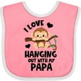 thumbnail image 3 of Inktastic Monkey I Love Hanging out with My Papa Boys or Girls Baby Bib, 3 of 4