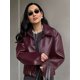 thumbnail image 2 of HH TRAF Otoño Mujer Chic Estilo Europeo Americano Sólido Corto Vuelto Abajo Chaqueta de Cuero de Manga Larga con Cremallera para Mujer, 2 of 5