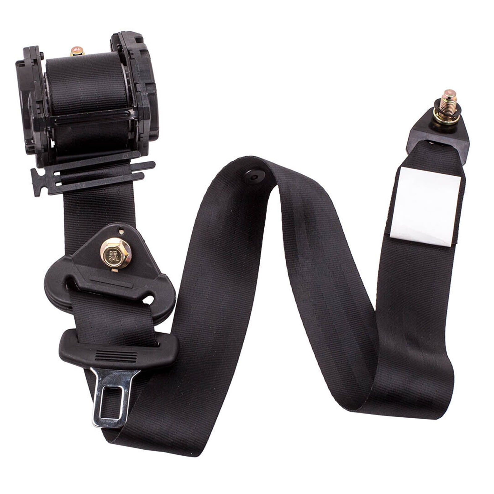 Universal 3 Point Retractable Car Seat Belt Car Safety Belt Automatic Car Front Seat Safety Belt Strap Buckle Kit Adjustable,Black