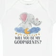 thumbnail image 4 of Inktastic Will You Be My Godparents? Cute Elephants Moon and Stars Boys or Girls Baby Bodysuit, 4 of 5