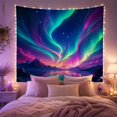 thumbnail image 2 of Northern Lights Aurora Over Mountain Lake in Starry Night Sky, Serene Celestial for Space Enthusiasts, Mystical Nature Wall Art, Christmas Gift, Tapestry Wall Hanging for Bedroom and Living Room, 2 of 7