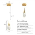 thumbnail image 5 of JoollySun Single Crystal Pendant Light 1-Light LED Mini Ceiling Hanging Light in Polished Gold, 5 of 8
