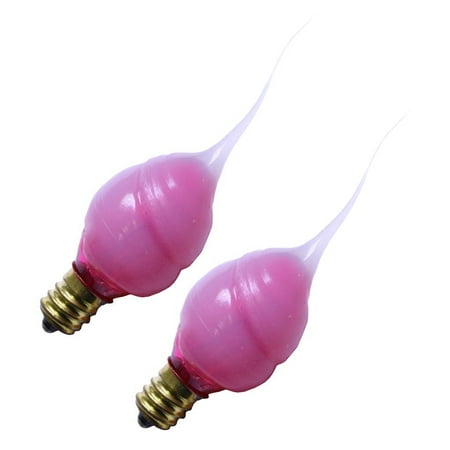 Swirly Base (Darice 94231 - 5 watt 120 volt Candelabra Screw Base Silicone Swirl Pink (2 pack) Christmas Light)