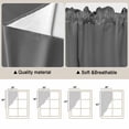 thumbnail image 3 of Pure Dark Grey Kitchen Window Curtains, Swag Curtains Valance for Bedroom Living Room Bathroom, Simple Solid Color Rod Pocket Window Treatment Curtain Block Drapes 2 Panels 28"x36", 3 of 9