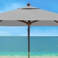 thumbnail image 4 of SAFAVIEH Velop 7.5' Wooden Pulley Market Square Umbrella, Grey, 4 of 6