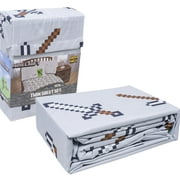 Minecraft 3pc Building Adventure Gaming Grey Bedding Twin Sheets Set for Boys, Ages 3-12