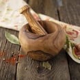 thumbnail image 4 of Forest Decor Olivewood Mortar and Pestle Set - Premium Wood Herb and Spice Grinder - Essential Kitchen Accessories for Fast & Efficient Herb Grinding - Wooden Chopper and Crusher - Smooth Small, 4 of 7