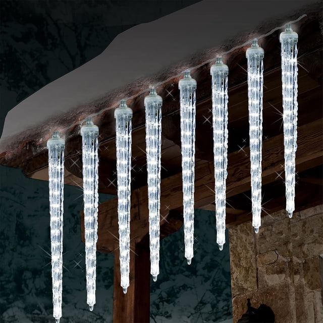 Luces navideñas Waterglide para exteriores, 12 pulgadas, 192 LED, color blanco