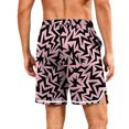thumbnail image 4 of Satingcolo Mens Trunks Mesh Graphic Print Shorts Casual Mid Waist Workout Cool Athletic Shorts Gym String Basketball Running Shorts Watermelon Red 2XL, 4 of 6