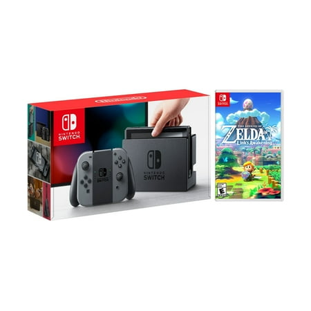 Nintendo Switch Gray Joy-Con Console Bundle with The Legend of Zelda: Link's Awakening NS Game Disc - 2019 New (Best Console Games 2019)