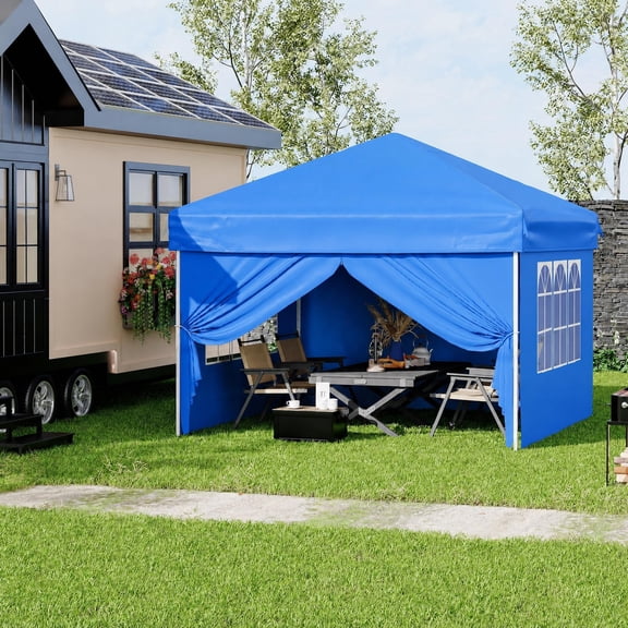 Garvee Waterproof 10x10 ft Collapsible Gazebo Canopy Tent – 4 Removable Sidewalls, Portable Outdoor Folding Shelter with Carry Bag – Backyard, Camping, Beach, Parties