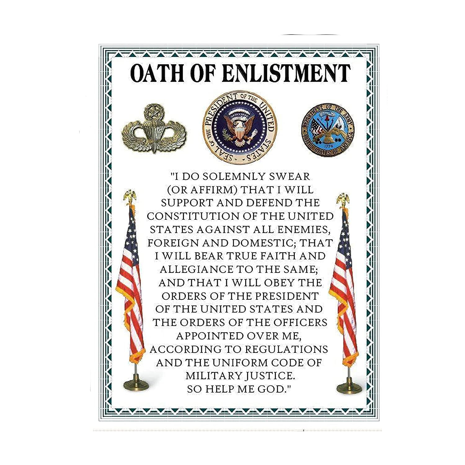 Oath Of Enlistment U S Military Wall Art 8 X 10 I Do Solemnly Swear To Defend Typographic Print Ready To Frame Home Office Military Decor Perfect Patriotic Gift For Military Veterans Walmart Com