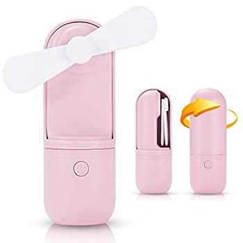 2 Speeds Strong Wind White Mini Portable Pocket Fan Travel Folding Fans USB Rechargeable for Home,Office,Outdoor Hiking, Traveling Pakesi Personal Handheld Fan