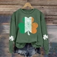 thumbnail image 2 of WEAIXIMIUNG Chandails Courts pour Femmes Plus Chandail de Jogging à Manches Longues et Col Rond pour la Saint-Patrick Vert avec Imprimé Graphique de Quatre Feuilles, 2 of 4