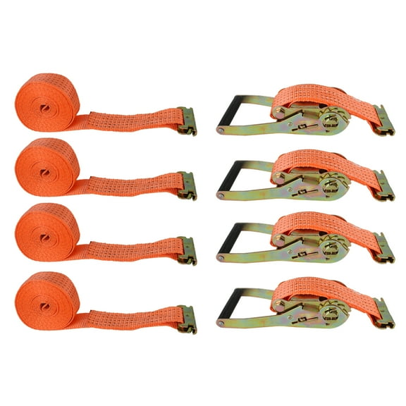 SEBLAFF  4 Pack 2" x 15' 4400-lbs E-Track Ratchet Straps Heavy Duty Tie Downs US