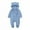 Blue, variant on Newborn Baby Fleece Jumpsuit Hooded Long Sleeve Onesies Footie Rompers Fall Winter Thick Outwear Outfits for Girls Boys 0-12M