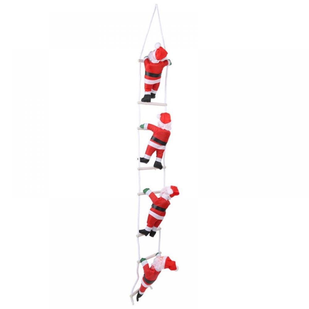 Santa Claus Climbing on Rope Ladder Christmas Ornament for Christmas