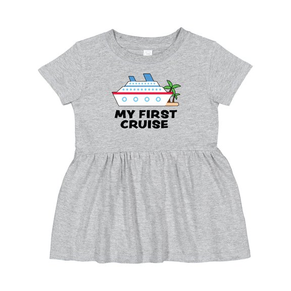 Inktastic My First Cruise with Cruise Ship and Palm Trees Girls Baby Dress
