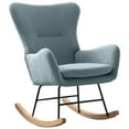 thumbnail image 5 of Bonzy Home Nursery Rocking Chair, Accent Rocker Glider Side Chair with High Backrest for Nursery Living Room Bedroom Office，Blue, 5 of 8
