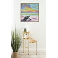 thumbnail image 6 of Kate and Laurel Sylvie Sunset Sea Turtle Framed Canvas Wall Art by Rachel Christopoulos, 22x22 Natural, Beautiful Animal Abstract Wall Décor, 6 of 6