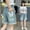 Blue, variant on Dpytoraw Girls Denim Shorts Summer Casual Outfit Bow Tie Design Thin Comfortable Stretchable For Daily Street Wear Age 5 12 Girls Denim Jeans Size 5-6 Years