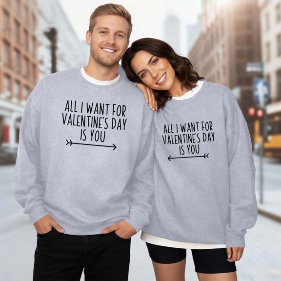 Couple Sweatshirts Ladies Sweatshirts Husband and Wife Matching Outfits Crewneck Sweatshirts Women Lover Long Sleeve Sweater for Valentines Day Sweatshirts for Teen Girls