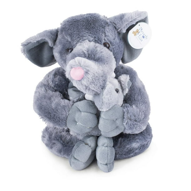 Bevery Hills Teddy Bear Co. Safari Pet Elephant w/ BabyMake a Great Gift for Children and Adults