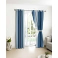 thumbnail image 4 of Fsddascl Navy Blue Stripe Blackout Curtains for Bedroom/Living Room, Thermal Insulated Kitchen Curtains, Modern Blue Ombre Vertical Striped Grommet Darkening Window Treatment Drapes 52"x63"x2, 4 of 8