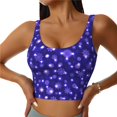 thumbnail image 1 of Balery Beautiful Purple Snowflakes Sujetadores deportivos con espalda cruzada para mujer, acolchados, sin costuras, de alto impacto, ideales para yoga, gimnasio, entrenamiento y fitness.-Small, 1 of 8